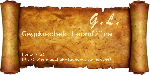 Geyduschek Leonóra névjegykártya